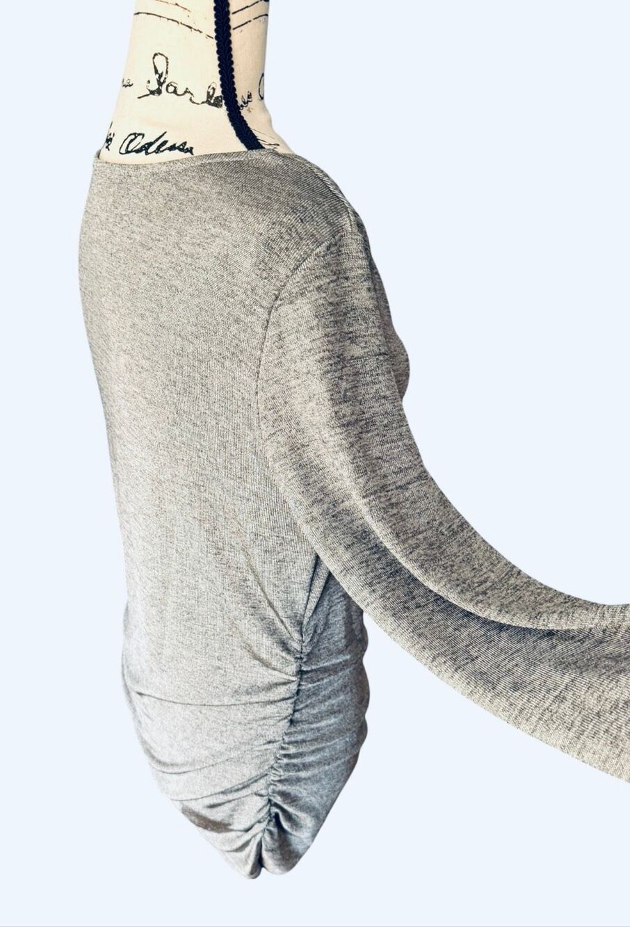 Motherhood Maternity Medium Gray Heather Cowl Neck Side Ruched Long Sleeve - Picture 6 of 8